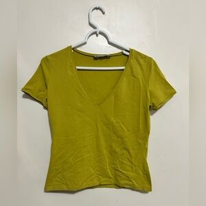 Max Mara green v neck t shirt‎ cropped waist length size small